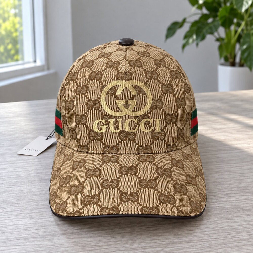 Gucci GG Cap with Gold Front Logo